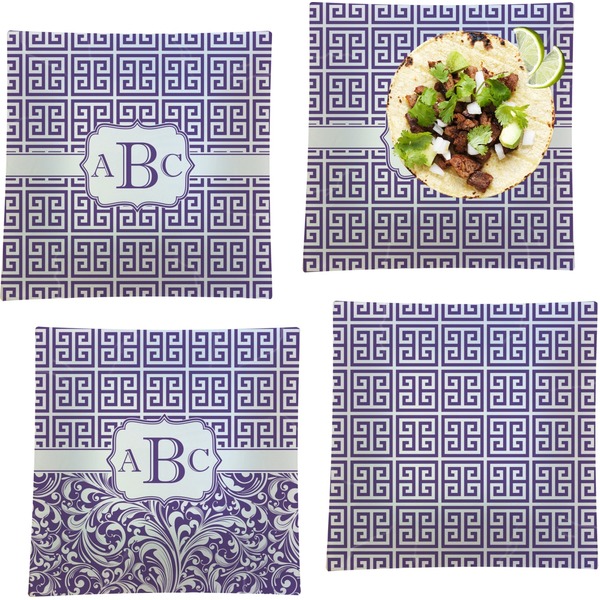 Greek Key Set of Square Dinner Plates