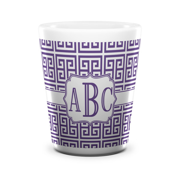 Greek Key Shot Glass - White - FRONT