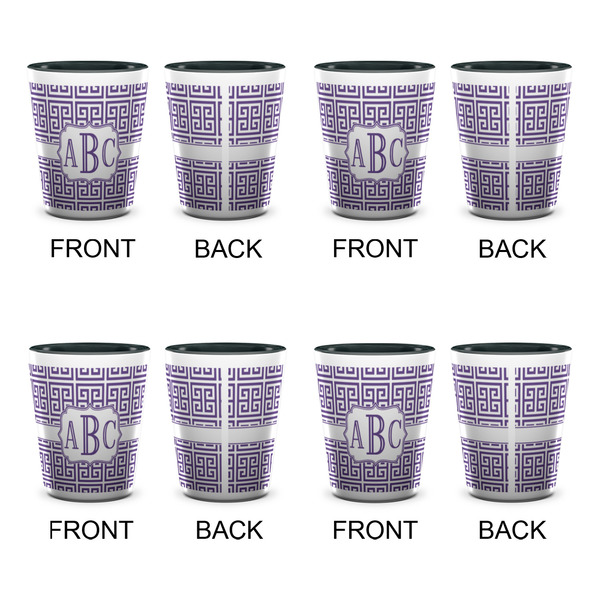 Greek Key Shot Glassess - Two Tone - Set of 4 - APPROVAL