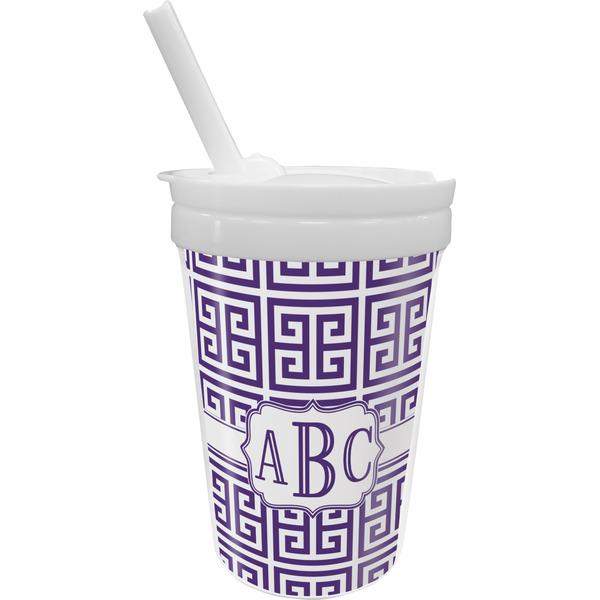 Custom Greek Key Sippy Cup with Straw (Personalized)