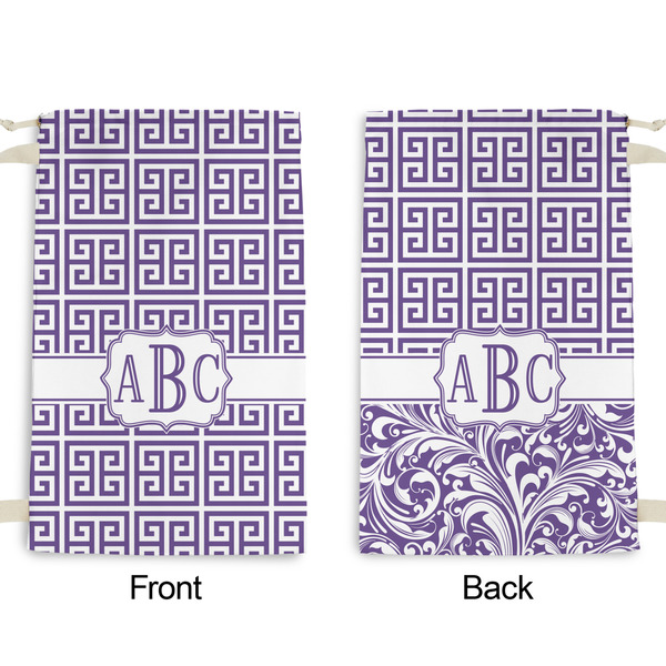 Greek Key Small Laundry Bag - Front & Back View