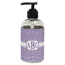 Greek Key Plastic Soap / Lotion Dispenser (8 oz - Small - Black) (Personalized)