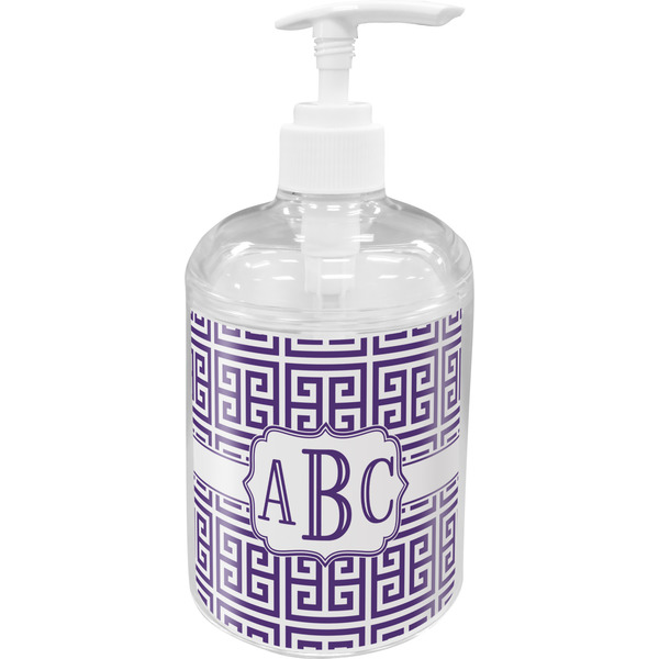 Custom Greek Key Acrylic Soap & Lotion Bottle (Personalized)