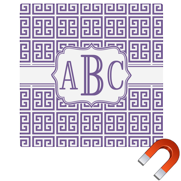 Custom Greek Key Square Car Magnet - 10" (Personalized)