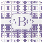 Greek Key Square Rubber Backed Coaster (Personalized)