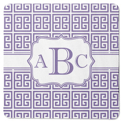 Greek Key Square Rubber Backed Coaster (Personalized)