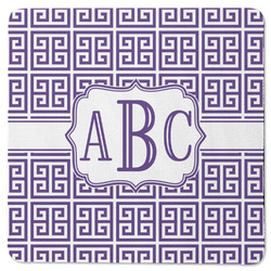 Greek Key Square Rubber Backed Coaster (Personalized)