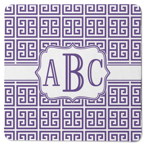 Custom Greek Key Square Rubber Backed Coaster (Personalized)