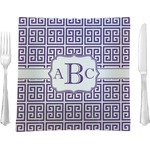 Greek Key Glass Square Lunch / Dinner Plate 9.5" (Personalized)