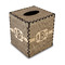 Greek Key Square Tissue Box Covers - Wood - Front
