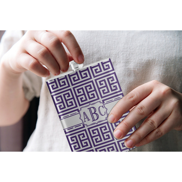 Greek Key Stainless Steel Flask - LIFESTYLE 1