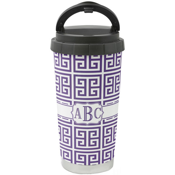 Custom Greek Key Stainless Steel Coffee Tumbler (Personalized)