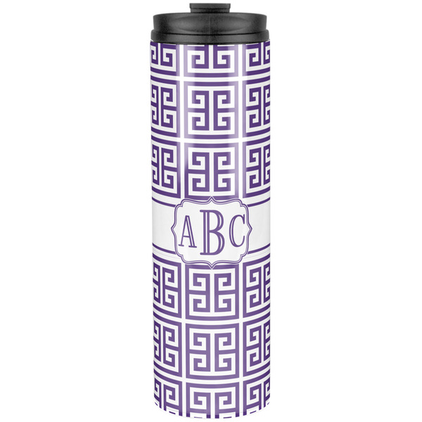 Custom Greek Key Stainless Steel Skinny Tumbler - 20 oz (Personalized)