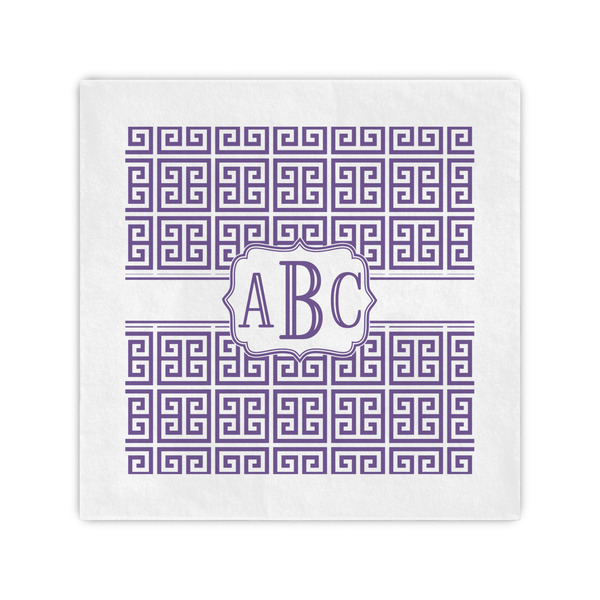 Custom Greek Key Cocktail Napkins (Personalized)