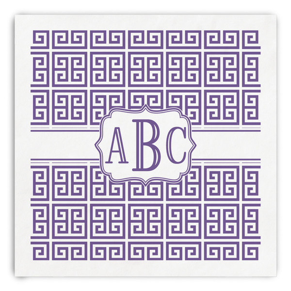 Custom Greek Key Paper Dinner Napkins (Personalized)