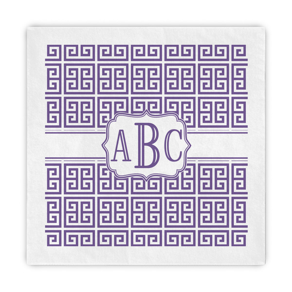 Custom Greek Key Standard Decorative Napkins (Personalized)