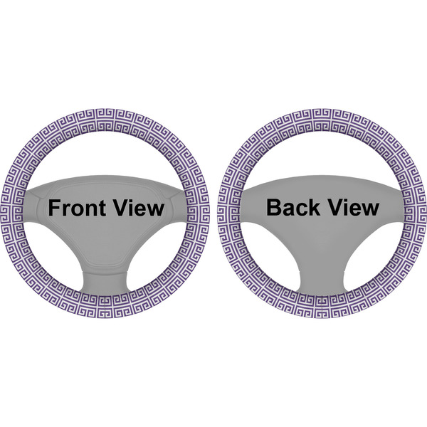 Greek Key Steering Wheel Cover- Front and Back