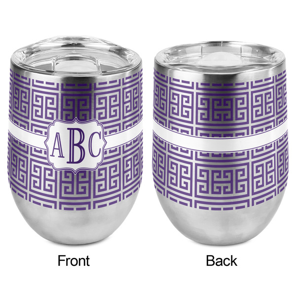 Greek Key Stemless Wine Tumbler - Full Print - Approval