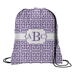 Greek Key Drawstring Backpack - Medium (Personalized)