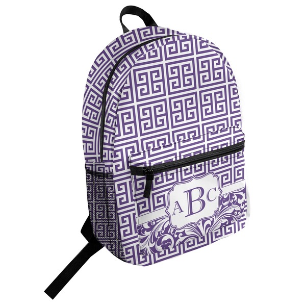 Custom Greek Key Student Backpack (Personalized)
