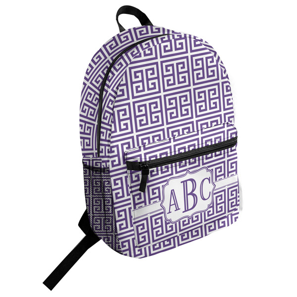 Custom Greek Key Student Backpack (Personalized)