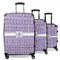 Greek Key 3 Piece Luggage Set - 20" Carry On, 24" Medium Checked, 28" Large Checked (Personalized)