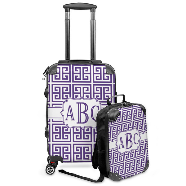 Custom Greek Key Kids 2-Piece Luggage Set - Suitcase & Backpack (Personalized)