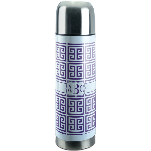 Custom Greek Key Stainless Steel Thermos (Personalized)