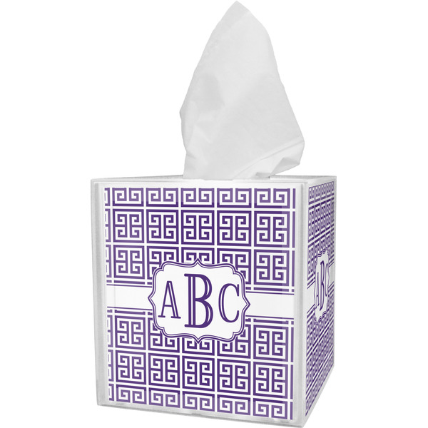 Custom Greek Key Tissue Box Cover (Personalized)