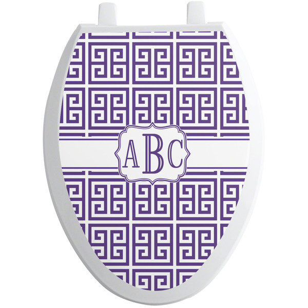 Greek Key Toilet Seat Decal (Personalized)