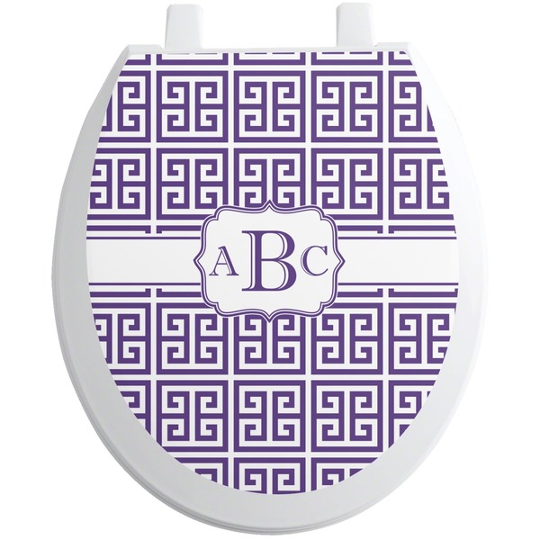 Custom Greek Key Toilet Seat Decal (Personalized)