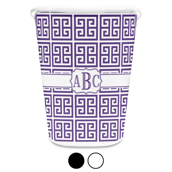 Greek Key Custom Waste Basket