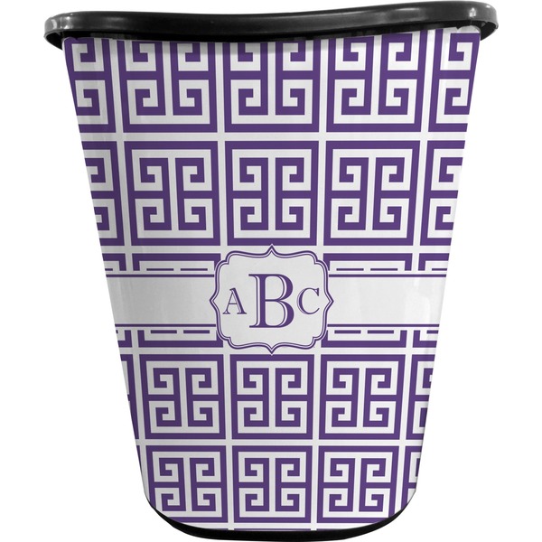 Greek Key Waste Basket (Black)