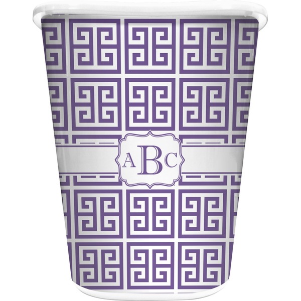 Custom Greek Key Waste Basket (Personalized)