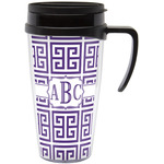 Greek Key Acrylic Travel Mug with Handle (Personalized)