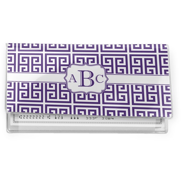 Custom Greek Key Vinyl Checkbook Cover (Personalized)
