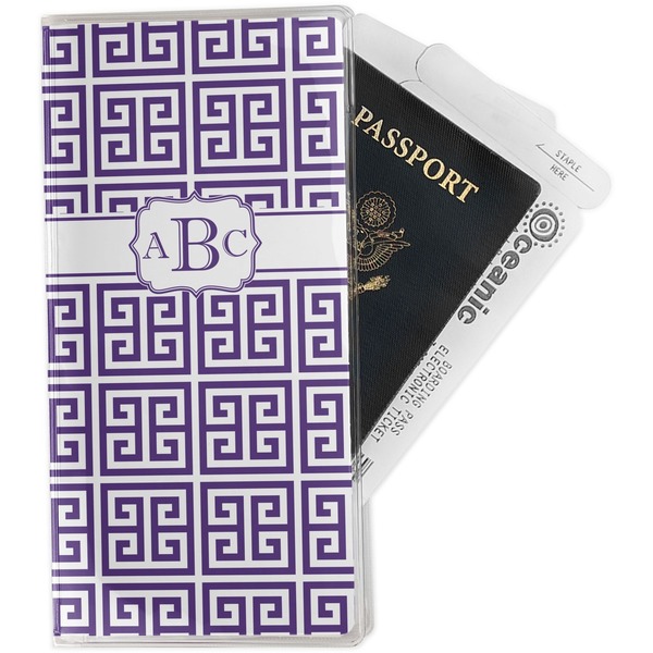 Custom Greek Key Travel Document Holder