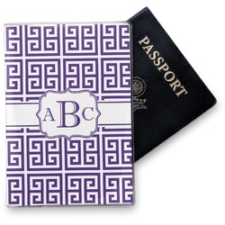 Greek Key Vinyl Passport Holder (Personalized)
