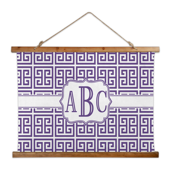 Custom Greek Key Wall Hanging Tapestry - Wide (Personalized)