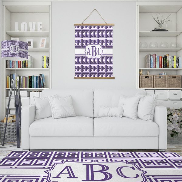Greek Key Wall Hanging Tapestry - Portrait - IN CONTEXT