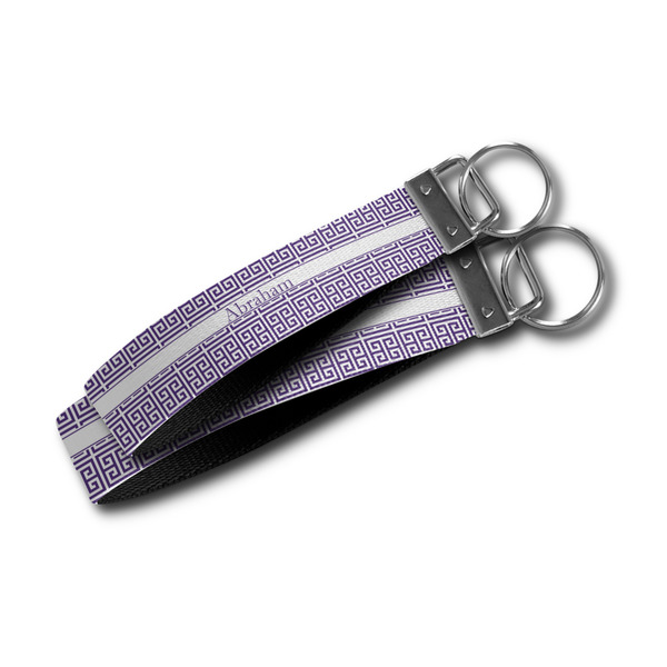 Greek Key Webbing Keychain FOBs - Size Comparison
