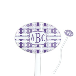 Greek Key Oval Plastic Stir Sticks (Personalized)