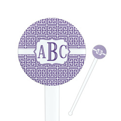Greek Key Round Plastic Stir Sticks (Personalized)