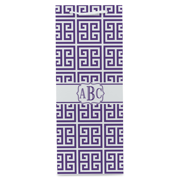 Greek Key Wine Gift Bag - Gloss - Front