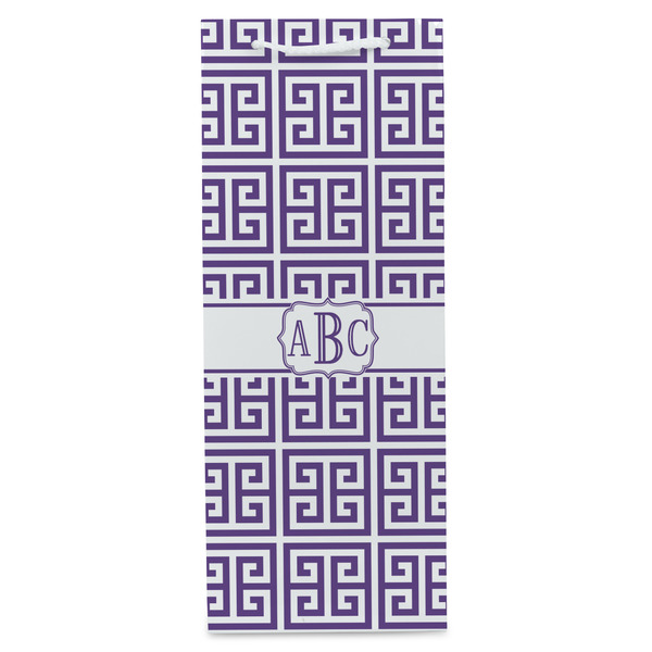 Greek Key Wine Gift Bag - Matte - Front