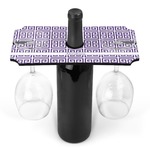 Greek Key Wine Bottle & Glass Holder (Personalized)