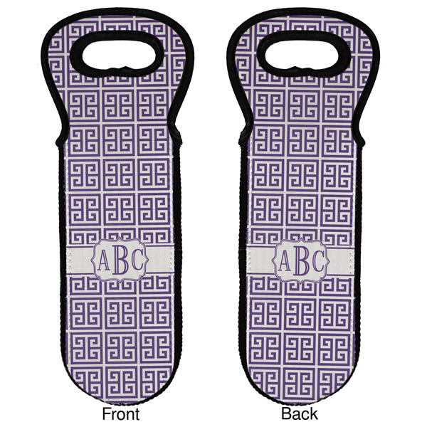 Greek Key Wine Tote Front & Back