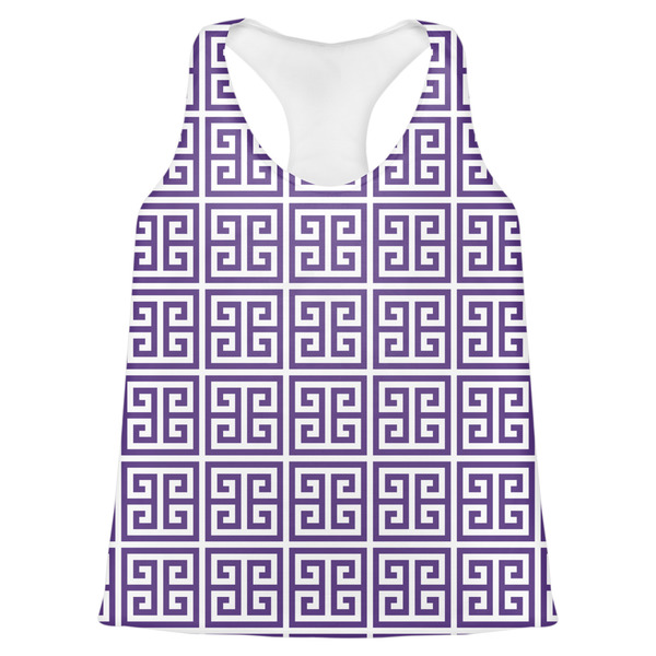 Custom Greek Key Womens Racerback Tank Top - X Small