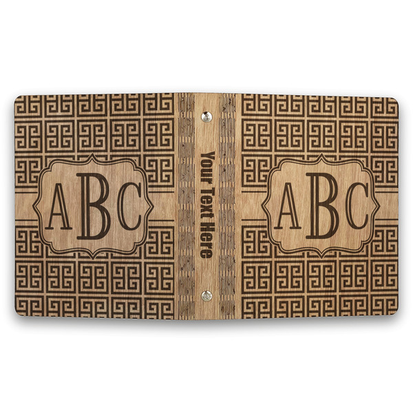 Greek Key Wood 3-Ring Binders - 1" Half-Letter - Approval