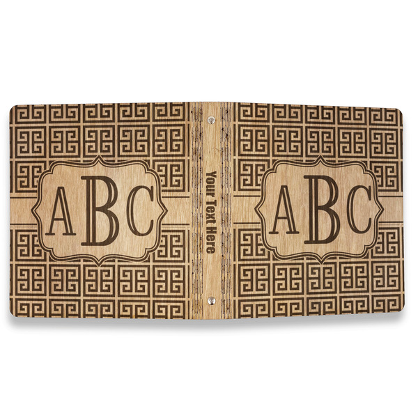 Greek Key Wood 3-Ring Binders - 1" Letter - Approval